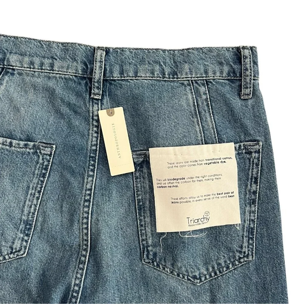 Triarchy x Anthroplogie Ms Onassis High Rise Wide Leg Jeans Size 30 Western Boho - Picture 3 of 12